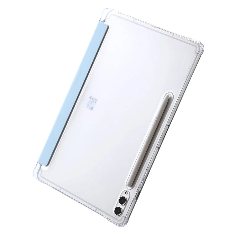Para Samsung Galaxy Tab S10+ Case PU Couro Origami Stand Clear Taple - Azul Bebê