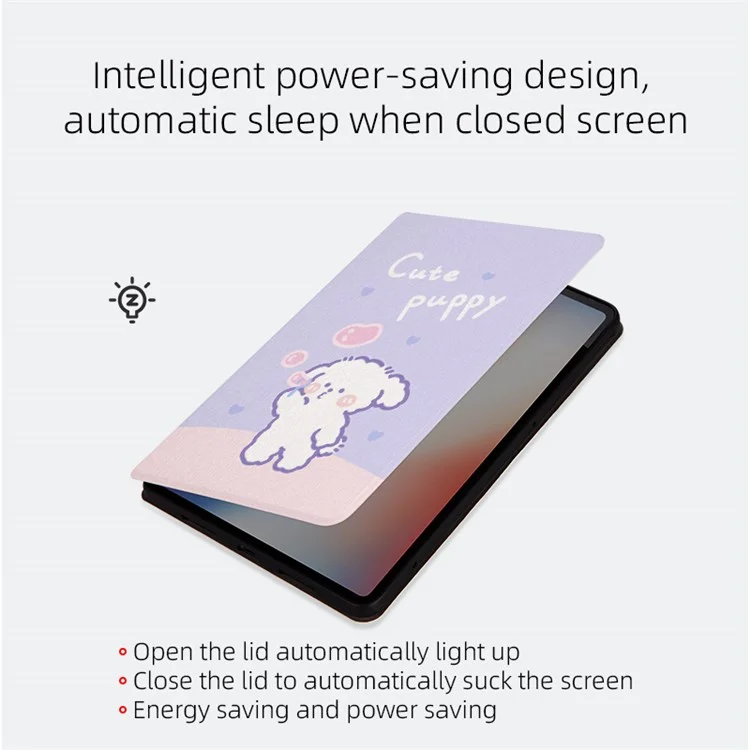 For Lenovo Pad Plus / Lenovo Tab P11 TB-J606F / Tab P11 5G Auto Wake / Sleep Case with Stand Cartoon Pattern Printed PU Leather Cover Protective Tablet Case - Space Rabbit