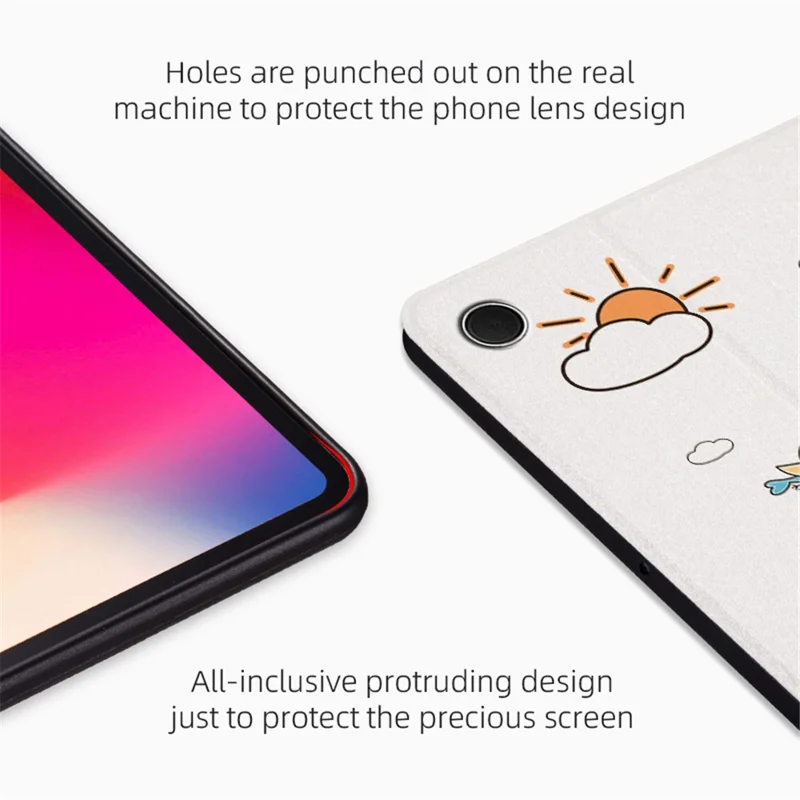 Voor Samsung Galaxy Tab A8 10.5 (2021) / (2022) krasbestendig hoesje met automatisch inslapen/opschudden, cartoonpatroon bedrukt PU lederen hoesje met standaard tablet hoesje - lopende dinosaurier