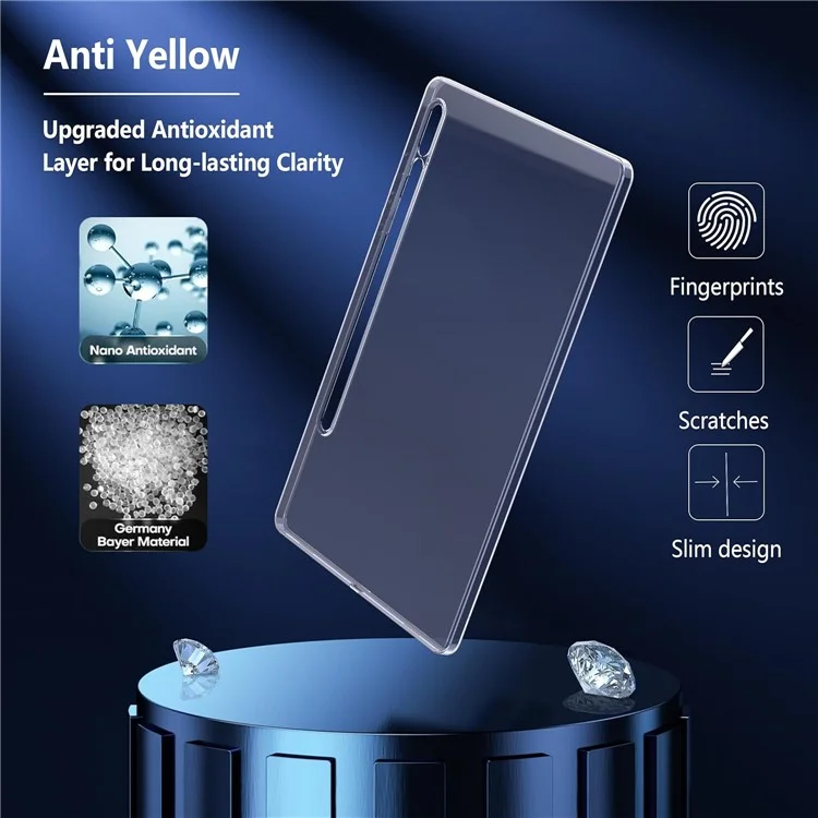 Per Samsung Galaxy Tab S10 Ultra Super Clear Case Drop Protection Shell TPU Tablet Cover