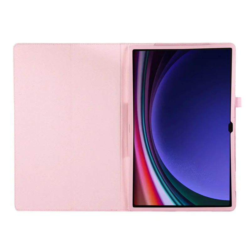 For Samsung Galaxy Tab S10 Ultra Case Bi-Fold Stand Leather Tablet Cover Litchi Texture - Pink