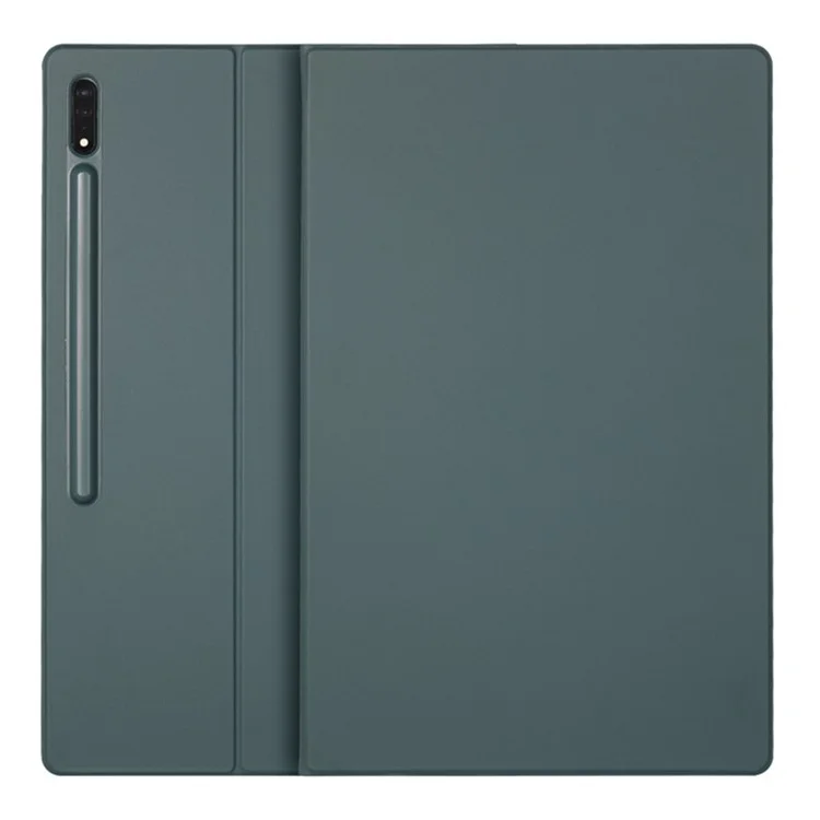 Compra em massa para Capa Samsung Galaxy Tab S8 Ultra com Compartimento para Caneta, Couro PU, Suporte, Ativação/Suspensão Automática - Verde Meia-Noite