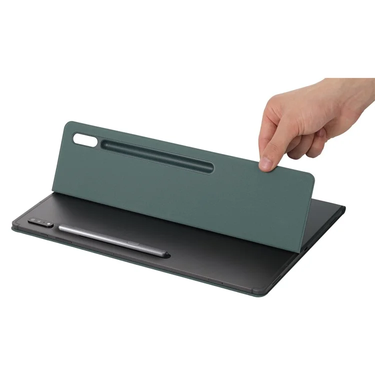Compra al por mayor para Funda Samsung Galaxy Tab S9 Ultra con Ranura para Lápiz, Cubierta de Cuero PU para Tableta con Soporte, Activación/Reposo Automático - Azul Marino