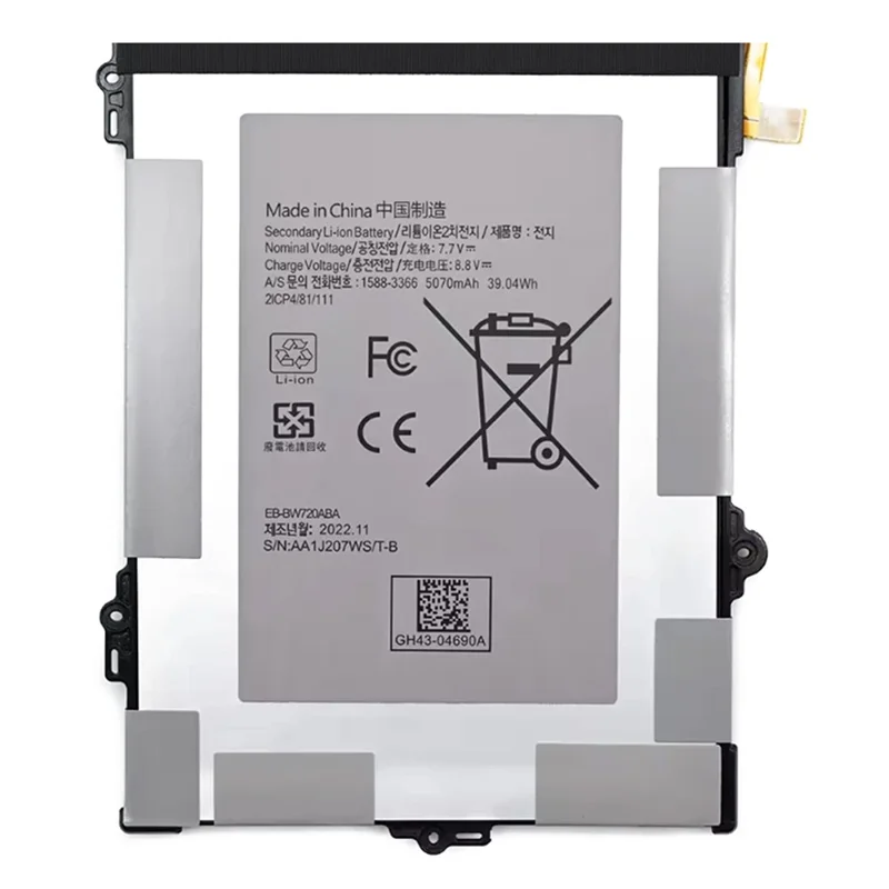 For Samsung Galaxy Book 12.0 Chromebook Titan V2 XE520QAB XE521QA 8.8V 5070mAh Li-Polymer Battery Assembly Part (Encode: EB-BW720ABA) (Without Logo)