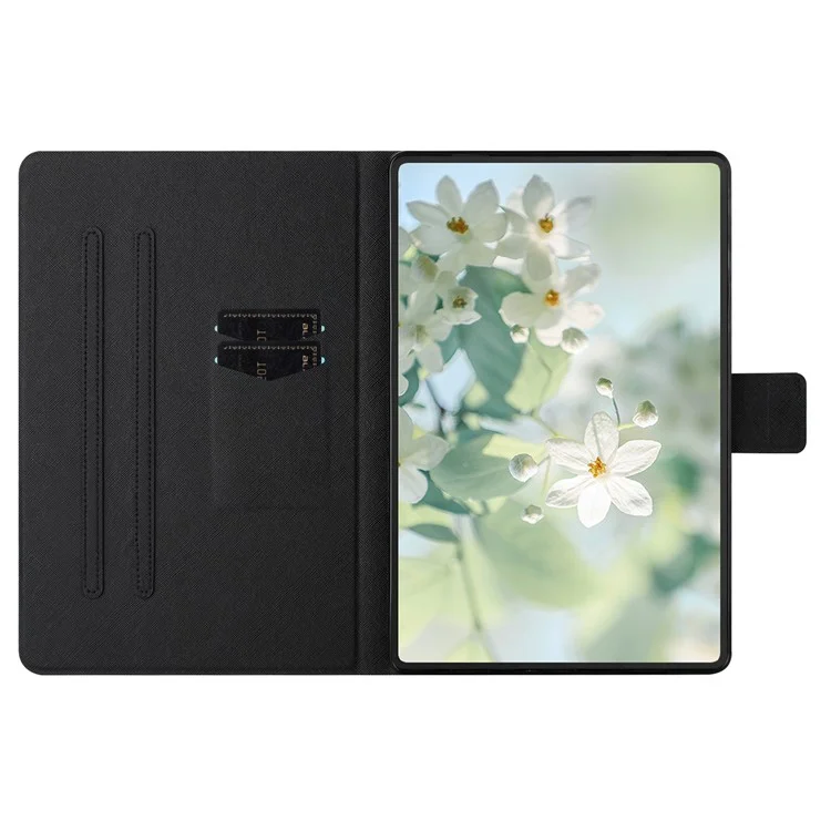Pour étui Lenovo Tab M10 Plus (3e génération) TB-128F, motif imprimé avec support en texture cuir litchi et fentes pour cartes - Blocs
