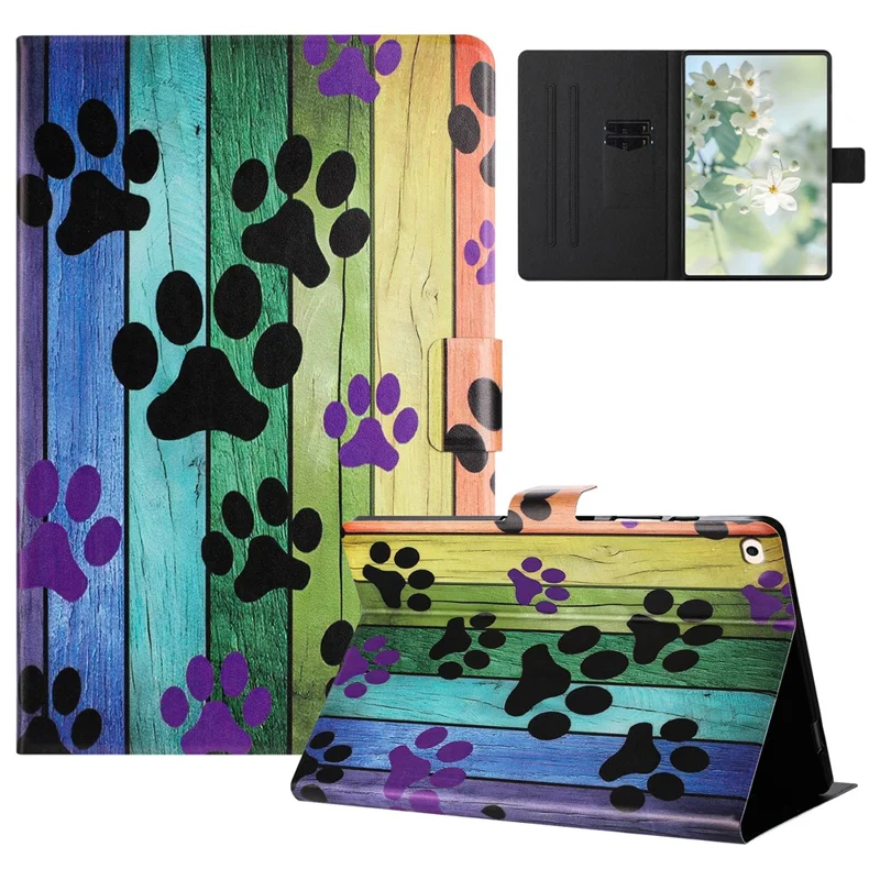 For iPad mini (2019) 7.9 inch  /  4  /  3  /  2  /  Mini Case Pattern Printed Stand Litchi Texture Leather Tablet Cover with Card Slots - Cat Claw