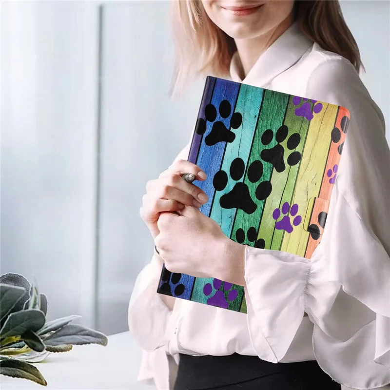 For iPad mini (2019) 7.9 inch  /  4  /  3  /  2  /  Mini Case Pattern Printed Stand Litchi Texture Leather Tablet Cover with Card Slots - Cat Claw