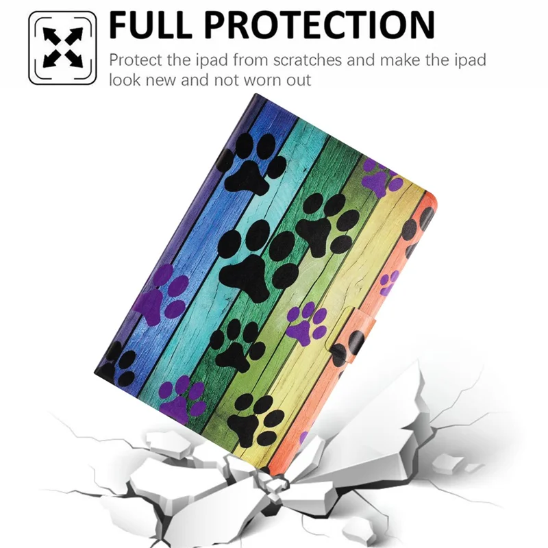For iPad mini (2019) 7.9 inch  /  4  /  3  /  2  /  Mini Case Pattern Printed Stand Litchi Texture Leather Tablet Cover with Card Slots - Cat Claw