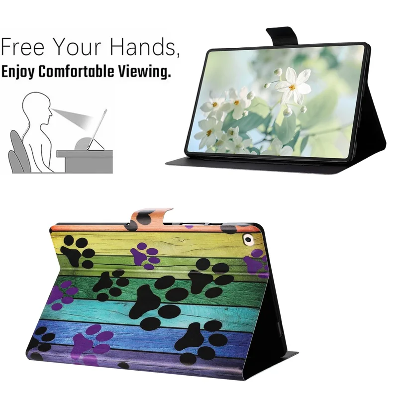 For iPad mini (2019) 7.9 inch  /  4  /  3  /  2  /  Mini Case Pattern Printed Stand Litchi Texture Leather Tablet Cover with Card Slots - Cat Claw