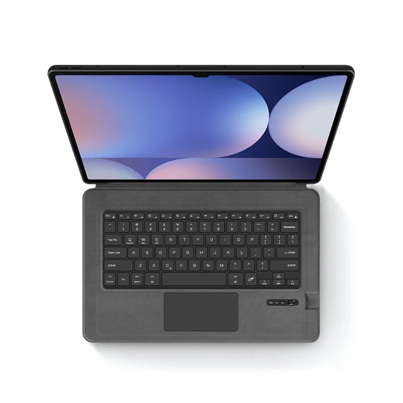 For Samsung Galaxy Tab S10 Ultra / S9 Ultra / S8 Ultra Leather Case + Touchpad Bluetooth-Compatible Keyboard