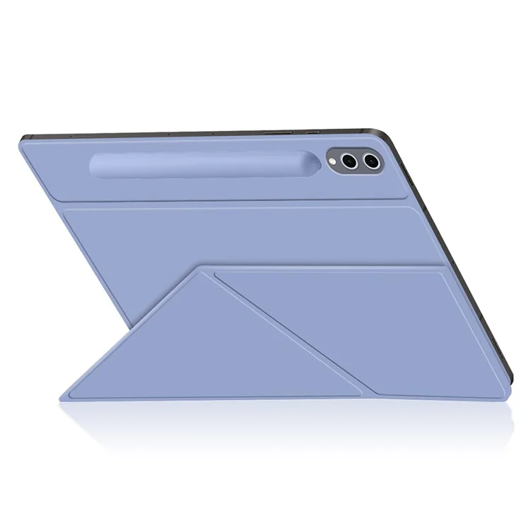 For Samsung Galaxy Tab S10 Ultra / S9 Ultra Case Origami Stand PU Leather Magnetic Tablet Cover - Purple