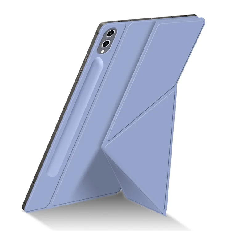 For Samsung Galaxy Tab S10 Ultra / S9 Ultra Case Origami Stand PU Leather Magnetic Tablet Cover - Purple