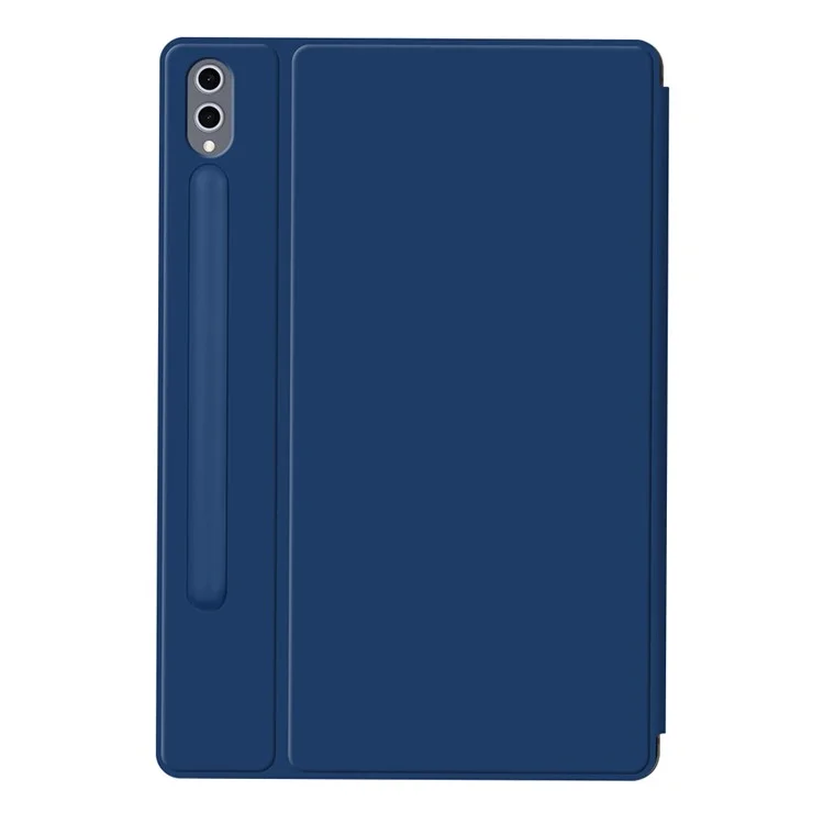 For Samsung Galaxy Tab S10 Ultra / S9 Ultra Case Origami Stand PU Leather Magnetic Tablet Cover - Blue