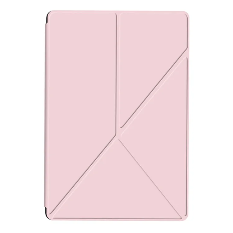 For Samsung Galaxy Tab S10 Ultra / S9 Ultra Case Origami Stand PU Leather Magnetic Tablet Cover - Pink