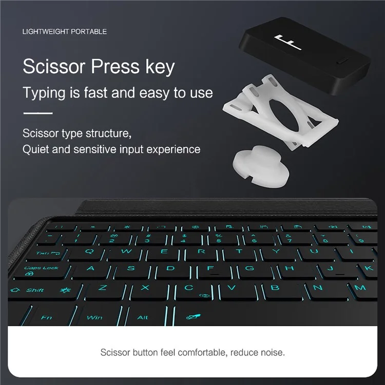 Étui en cuir pour Samsung Galaxy Tab S10+ avec clavier Bluetooth rétroéclairé et pavé tactile