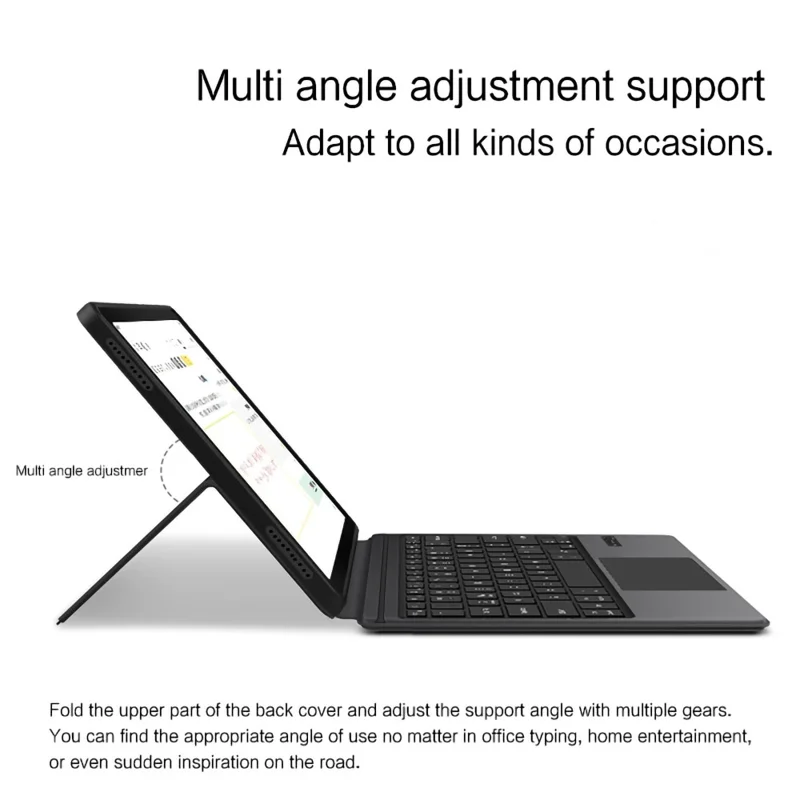 For Samsung Galaxy Tab S10+ / S9+ Backlit Magnetic Bluetooth-Compatible Keyboard Leather Stand Case, Arabic Version