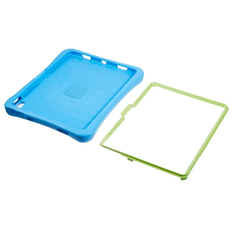 Étui pour iPad Air 13 (2024) Pepkoo, résistant aux chocs, avec support pivotant à 360 degrés en PC et revêtement de protection en EVA - Bleu / Vert