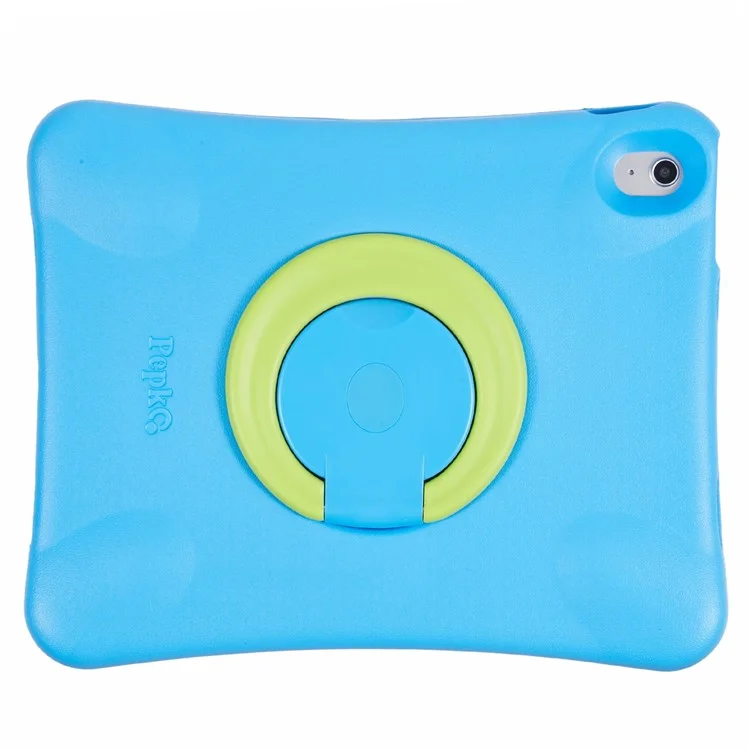 Étui pour iPad Air 13 (2024) Pepkoo, résistant aux chocs, avec support pivotant à 360 degrés en PC et revêtement de protection en EVA - Bleu / Vert