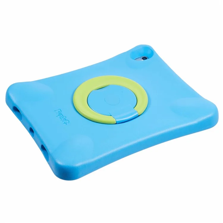 Étui pour iPad Air 13 (2024) Pepkoo, résistant aux chocs, avec support pivotant à 360 degrés en PC et revêtement de protection en EVA - Bleu / Vert