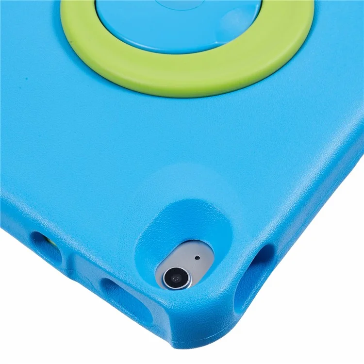 Étui pour iPad Air 13 (2024) Pepkoo, résistant aux chocs, avec support pivotant à 360 degrés en PC et revêtement de protection en EVA - Bleu / Vert