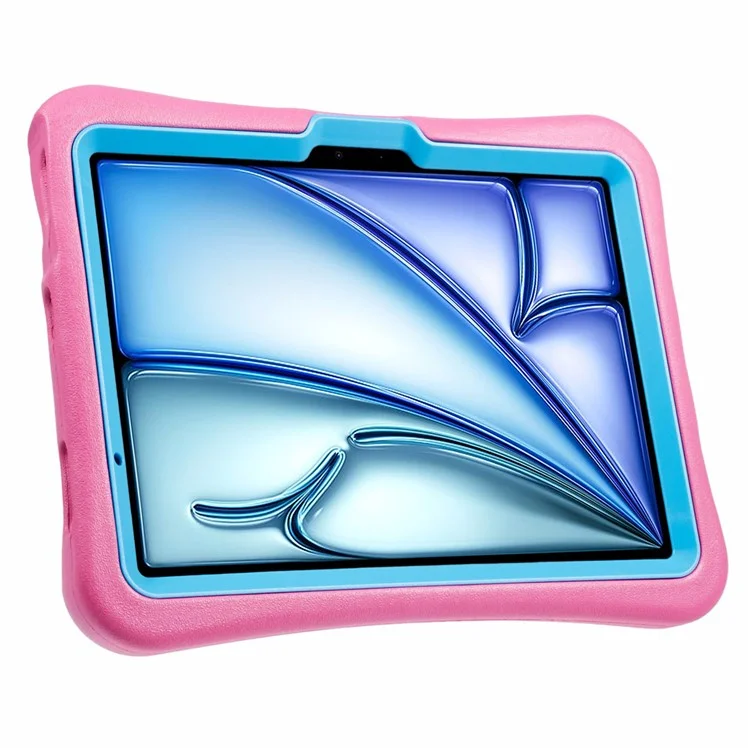 PEPKOO For iPad Air 11 (2025) / (2024) Shockproof Tablet Case 360-Degree Rotatable PC Kickstand EVA Protective Cover - Rose / Blue
