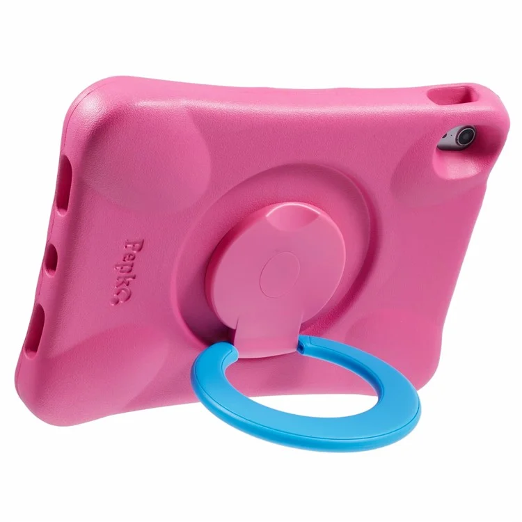 PEPKOO For iPad Air 11 (2025) / (2024) Shockproof Tablet Case 360-Degree Rotatable PC Kickstand EVA Protective Cover - Rose / Blue