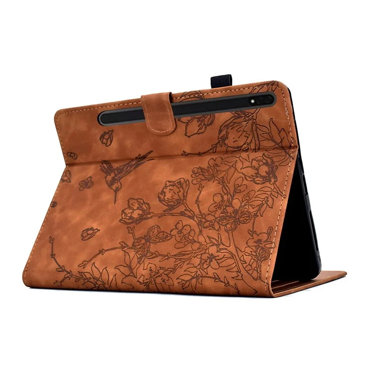 Custodia in pelle per Samsung Galaxy Tab S8 X700 X706 / Tab S7 T870 T875 con porta-carte - Marrone