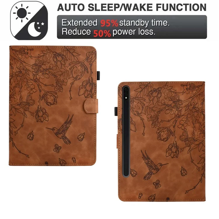 Custodia in pelle per Samsung Galaxy Tab S8 X700 X706 / Tab S7 T870 T875 con porta-carte - Marrone