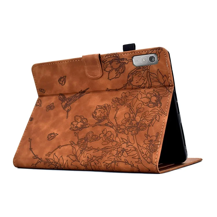 Étui pour Lenovo Tab P11 Gen 2 TB-350 / Xiaoxin Pad Plus (2023) avec porte-cartes en cuir - Marron