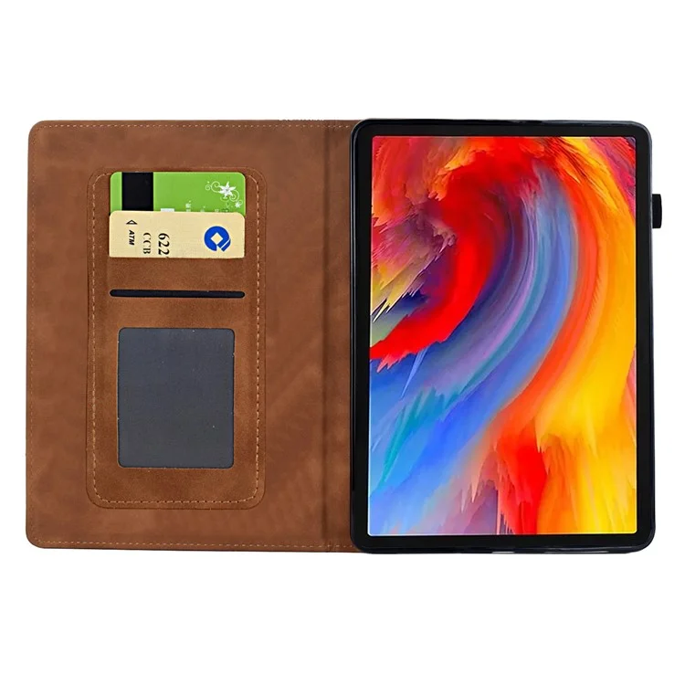 Capa para Amazon Kindle 6" (2022) Estampa de Flor e Pássaro com Porta-Cartão de Couro - Marrom