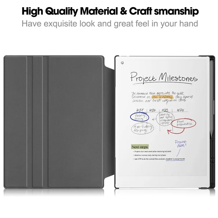 Étui de protection Remarkable Paper Pro avec support rotatif à 360 degrés en PC+PU - Noir