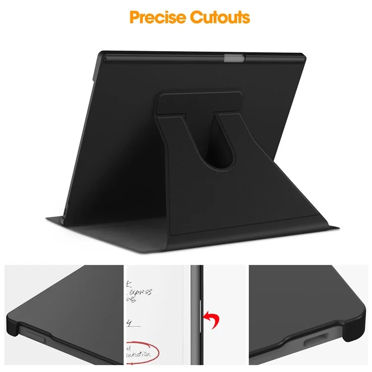 Étui de protection Remarkable Paper Pro avec support rotatif à 360 degrés en PC+PU - Noir