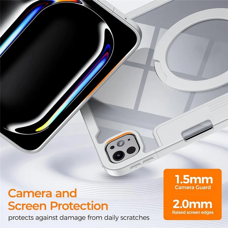 Bulk Purchasing For iPad Pro 13 (2024) Case Rotating Kickstand PC + PU Leather Detachable Magnetic Tablet Cover with Pencil Holder - Black