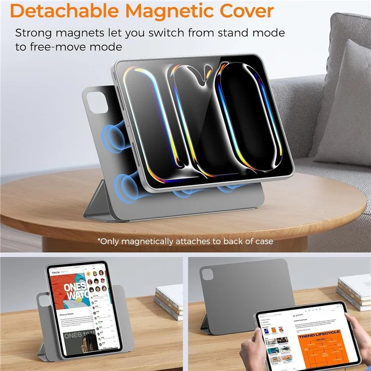 Acquisto all'ingrosso per custodia iPad 10.9 (2022) con supporto rotante in PC + pelle PU, copertina magnetica staccabile per tablet con portapenna - Nero
