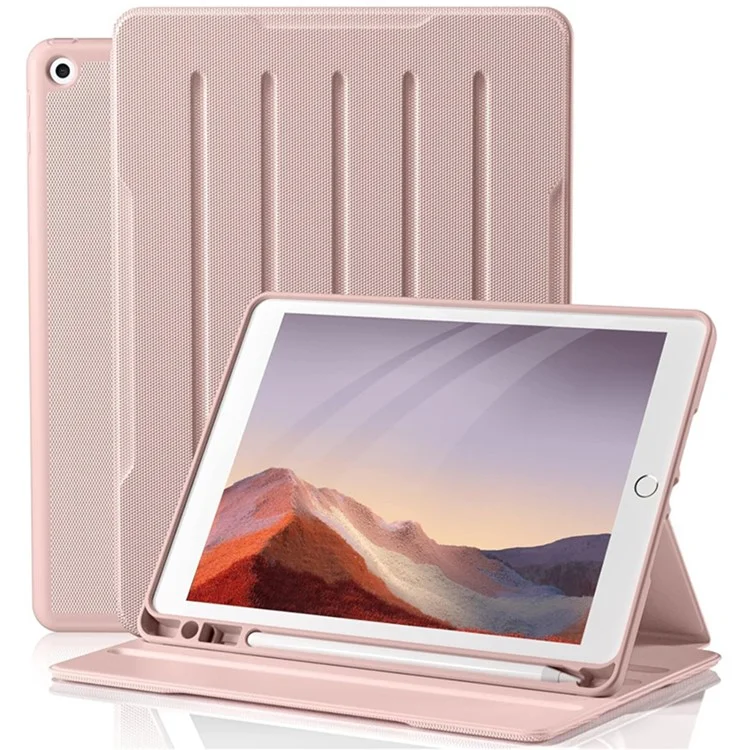 Massenkauf Ständerfall für iPad 10.2 (2021) / (2020) / (2019) stoßabsorbierender TPU + PU-Leder-Tablet-Hülle mit Stiftfach