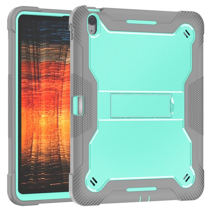 Bulk Purchasing For iPad Air 11 (2025) / (2024) Case Kickstand Silicone + PC Impact Protective Tablet Cover - Mint Green+Grey