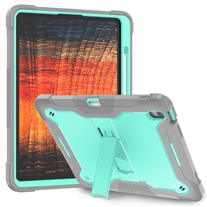 Bulk Purchasing For Lenovo Tab M10 Plus (3rd Gen) Case Kickstand Silicone + PC Impact Protective Tablet Cover - Dark Blue+Black