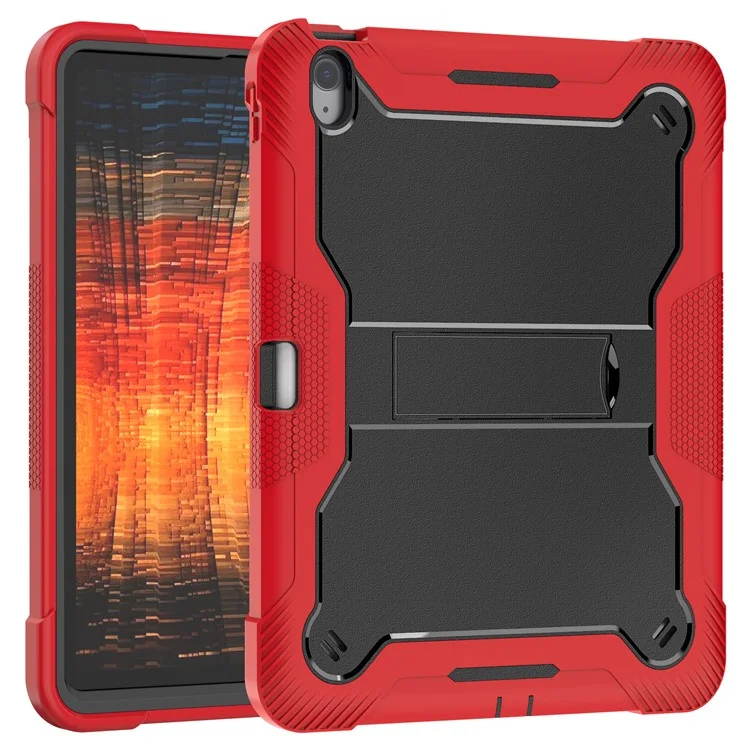 Massenware Tablet-Hülle für iPad 10.2 (2021) / (2020) / (2019) Ständer Silikon + PC stoßfeste Schutzhülle - Rot