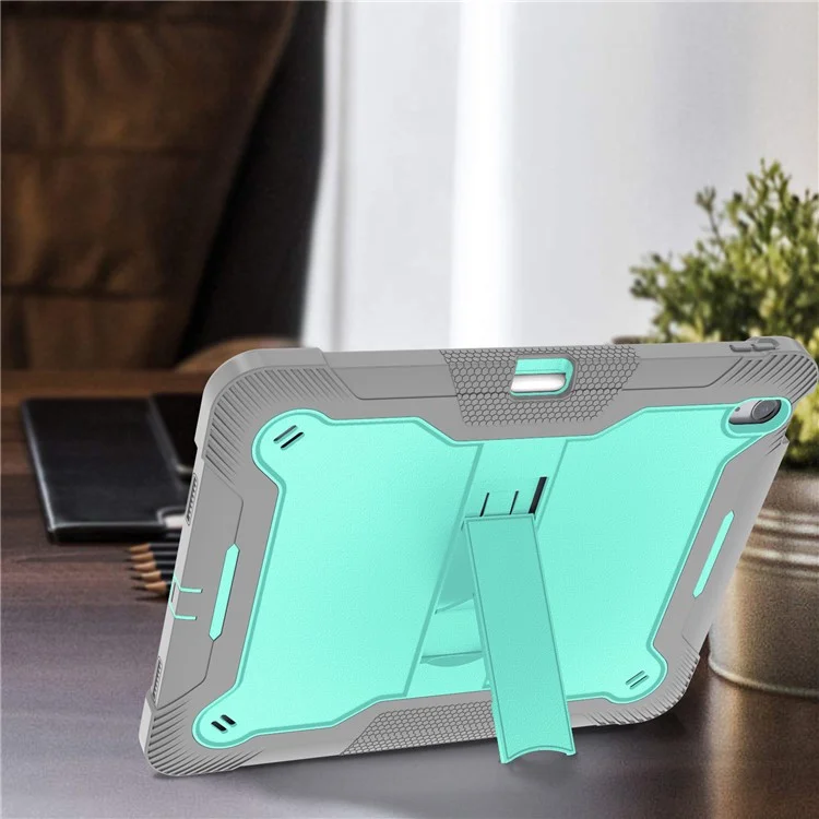 Оптовая закупка для чехла Xiaomi Redmi Pad SE с подставкой, силиконовый + ударопрочный пластиковый защитный чехол для планшета - темно-синий + желто-зеленый