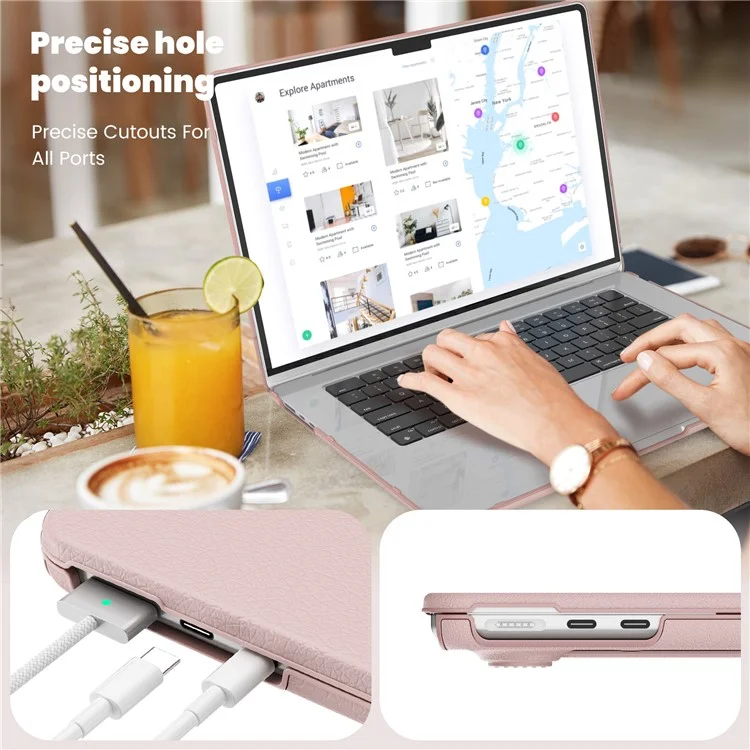 For Macbook Air 15 inch (2024) / (2023) (M2 A2941 / M3 A3114) Laptop Case Anti-Slip PC+PU Leather Flip Cover - Pink

Funda para portátil Macbook Air de 15 pulgadas (2024) / (2023) (M2 A2941 / M3 A3114) con tapa de cuero antideslizante de PC+PU - Rosa