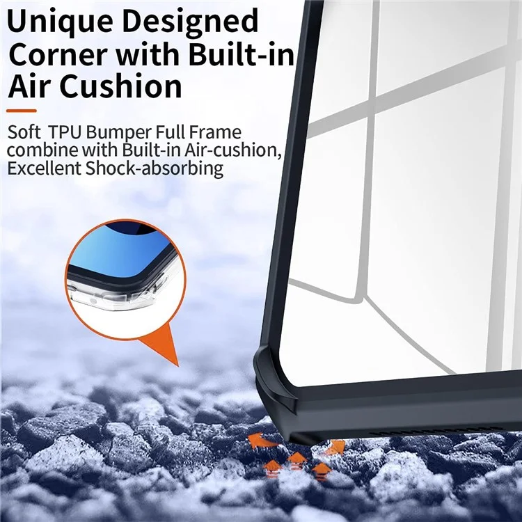 Xundd Per Ipad Air (2020)/Air (2022) Cas Kickstand Tablet Cust Cushion Cover Protettivo TPU Protezione Shock - Nero