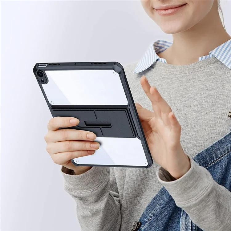 Xundd Per Ipad Air (2020)/Air (2022) Cas Kickstand Tablet Cust Cushion Cover Protettivo TPU Protezione Shock - Nero