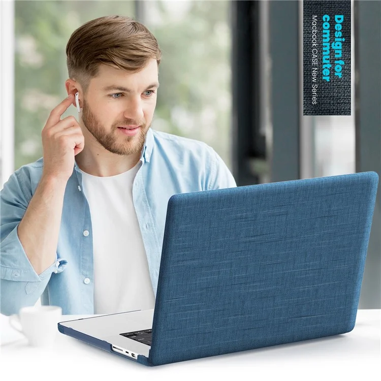 Funda para portátil MacBook Pro de 16 pulgadas (2023) / (2021) A2485 M1 Pro / M1 Max / A2780 / M3 A2991 - Anti deslizante de PC+Tela, cubierta abatible - Negro