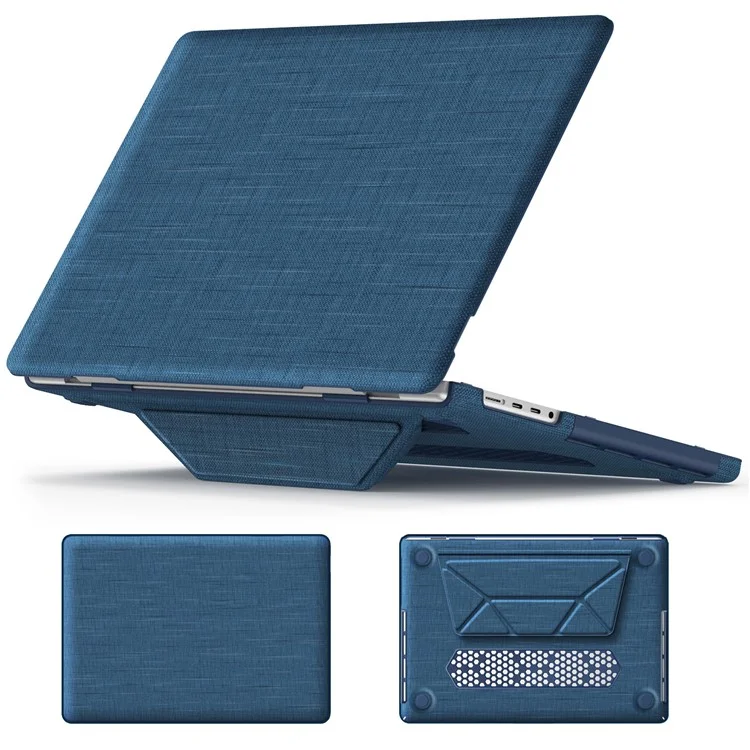 Funda para portátil MacBook Pro de 16 pulgadas (2023) / (2021) A2485 M1 Pro / M1 Max / A2780 / M3 A2991 - Anti deslizante de PC+Tela, cubierta abatible - Negro