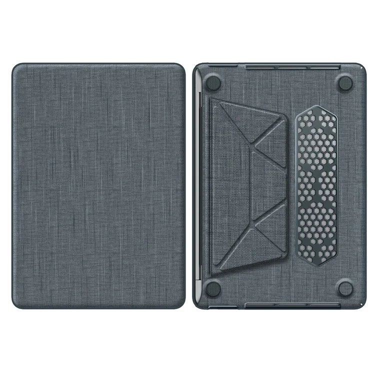 Für MacBook Pro 13 Zoll (2022) / (2020) / (2018) A2338 M1 / M2 A2289 A2251 A2159 A1989 A1706 A1708 Laptop-Hülle, rutschfest, PC+Tuch, Klapphülle - Grau