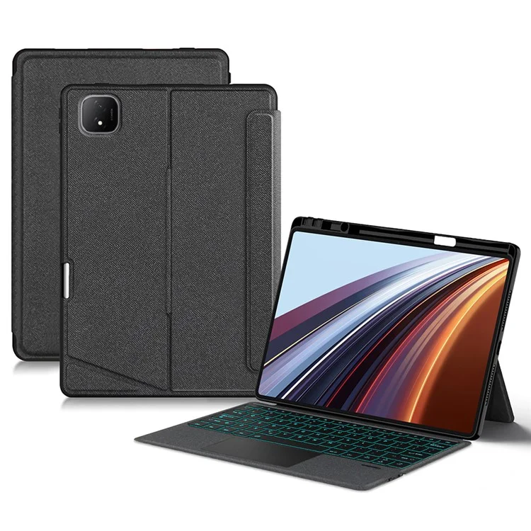 Étui en cuir Pour Honor Pad GT Pro + Clavier Bluetooth avec rétroéclairage et pavé tactile