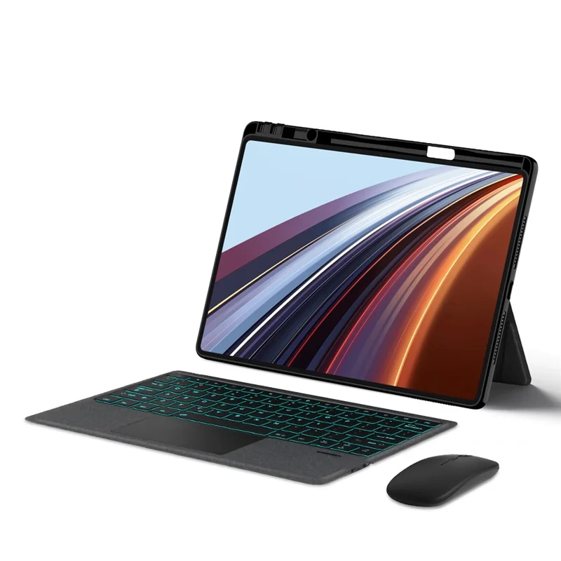 Étui en cuir Pour Honor Pad GT Pro + Clavier Bluetooth avec rétroéclairage et pavé tactile