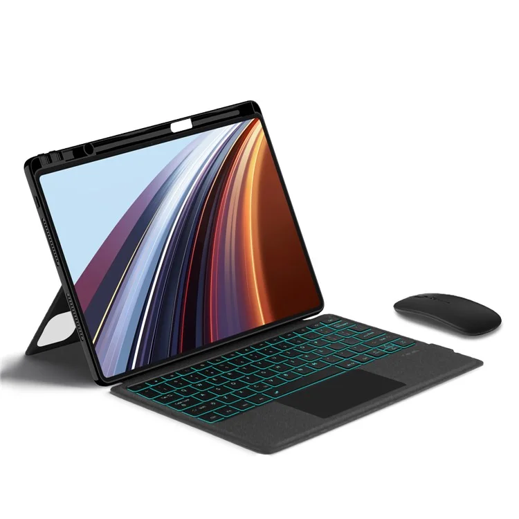 Étui en cuir Pour Honor Pad GT Pro + Clavier Bluetooth avec rétroéclairage et pavé tactile