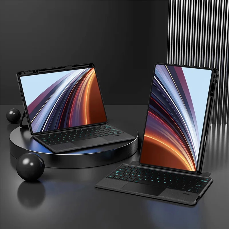 Étui en cuir Pour Honor Pad GT Pro + Clavier Bluetooth avec rétroéclairage et pavé tactile