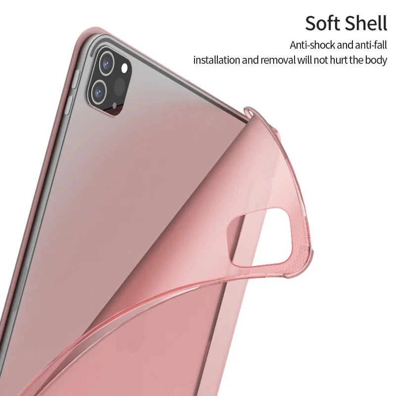 For iPad Pro 11 (2024) Case Origami Stand PU Leather+TPU Tablet Cover with Pen Slot - Black